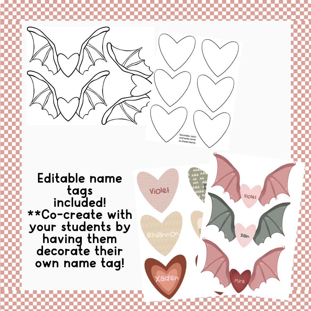 Valentine's Day Bulletin Board Kit | Dino Love Theme | EN, FR & SP